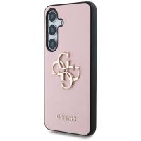 Guess Grained Big 4G Logo Small Classic Logo - Etui do Samsung Galaxy S25+ (różowy)