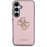 Guess Grained Big 4G Logo Small Classic Logo - Etui do Samsung Galaxy S25+ (różowy)