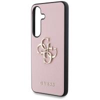 Guess Grained Big 4G Logo Small Classic Logo - Etui do Samsung Galaxy S25+ (różowy)