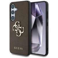 Guess Grained Big 4G Logo Small Classic Logo - Etui do Samsung Galaxy S25+ (brązowy)