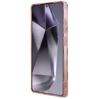 Guess 4G Background Gold Electroplated Peony Pattern MagSafe - Etui do Samsung Galaxy S25 Ultra (różowy)