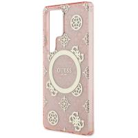 Guess 4G Background Gold Electroplated Peony Pattern MagSafe - Etui do Samsung Galaxy S25 Ultra (różowy)