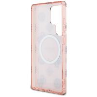 Guess 4G Background Gold Electroplated Peony Pattern MagSafe - Etui do Samsung Galaxy S25 Ultra (różowy)