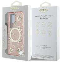 Guess 4G Background Gold Electroplated Peony Pattern MagSafe - Etui do Samsung Galaxy S25 Ultra (różowy)