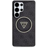 Guess 4G Glitter Triangle Buttons MagSafe - Etui do Samsung Galaxy S25 Ultra (czarny)