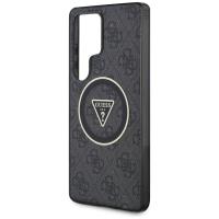 Guess 4G Glitter Triangle Buttons MagSafe - Etui do Samsung Galaxy S25 Ultra (czarny)