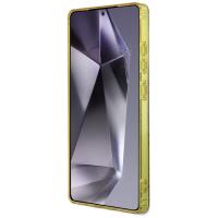 Guess 4G Glitter Triangle Buttons MagSafe - Etui do Samsung Galaxy S25 Ultra (brązowy)
