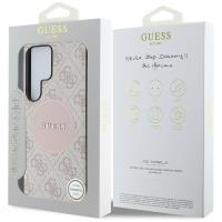 Guess 4G Round Patch Classic Logo MagSafe - Etui do Samsung Galaxy S25 Ultra (różowy)