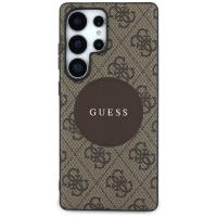 Guess 4G Round Patch Classic Logo MagSafe - Etui do Samsung Galaxy S25 Ultra (brązowy)