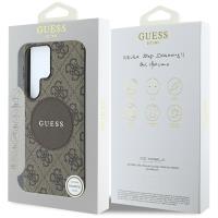 Guess 4G Round Patch Classic Logo MagSafe - Etui do Samsung Galaxy S25 Ultra (brązowy)