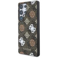 Guess 4G Printed Colored Peony Pattern MagSafe - Etui do Samsung Galaxy S25 Ultra (brązowy)