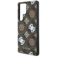 Guess 4G Printed Colored Peony Pattern MagSafe - Etui do Samsung Galaxy S25 Ultra (brązowy)