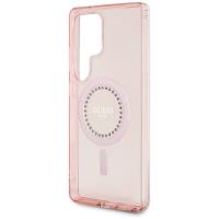Guess Rhinestones Printed Classic Logo MagSafe - Etui do Samsung Galaxy S25 Ultra (różowy)