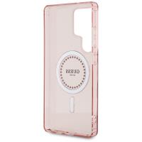 Guess Rhinestones Printed Classic Logo MagSafe - Etui do Samsung Galaxy S25 Ultra (różowy)