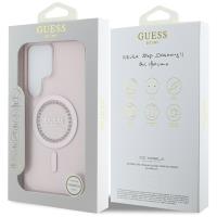 Guess Rhinestones Printed Classic Logo MagSafe - Etui do Samsung Galaxy S25 Ultra (różowy)