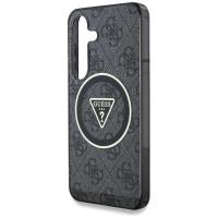 Guess 4G Glitter Triangle Buttons MagSafe - Etui do Samsung Galaxy S25+ (czarny)