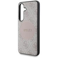 Guess 4G Round Patch Classic Logo MagSafe - Etui do Samsung Galaxy S25+ (różowy)
