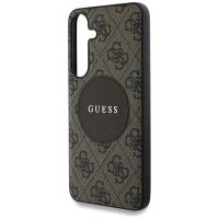 Guess 4G Round Patch Classic Logo MagSafe - Etui do Samsung Galaxy S25+ (brązowy)