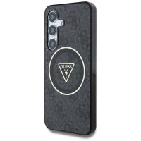 Guess 4G Glitter Triangle Buttons MagSafe - Etui do Samsung Galaxy S25 (czarny)