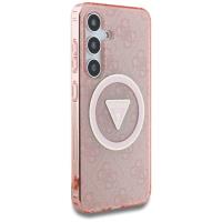 Guess 4G Glitter Triangle Buttons MagSafe - Etui do Samsung Galaxy S25 (różowy)