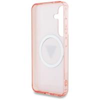 Guess 4G Glitter Triangle Buttons MagSafe - Etui do Samsung Galaxy S25 (różowy)