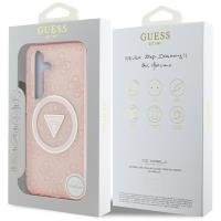 Guess 4G Glitter Triangle Buttons MagSafe - Etui do Samsung Galaxy S25 (różowy)