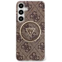 Guess 4G Glitter Triangle Buttons MagSafe - Etui do Samsung Galaxy S25 (brązowy) Guess 4G Glitter Triangle Buttons MagSafe - Etui do Samsung Galaxy S25 (brązowy)