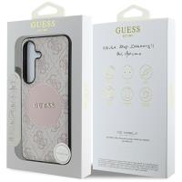 Guess 4G Round Patch Classic Logo MagSafe - Etui do Samsung Galaxy S25 (różowy)