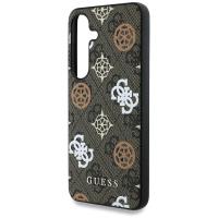 Guess 4G Printed Colored Peony Pattern MagSafe - Etui do Samsung Galaxy S25 (brązowy)
