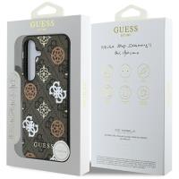Guess 4G Printed Colored Peony Pattern MagSafe - Etui do Samsung Galaxy S25 (brązowy)