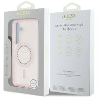 Guess Rhinestones Printed Classic Logo MagSafe - Etui do Samsung Galaxy S25 (różowy)
