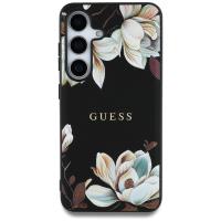 Guess Grained Printed Flower Pattern MagSafe - Etui do Samsung Galaxy S25 (czarny)