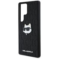 Karl Lagerfeld Leather Monogram Pin Logo Choupette Head - Etui Samsung Galaxy S25 Ultra (czarny)