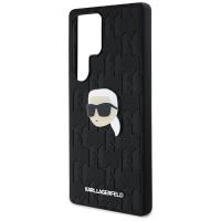 Karl Lagerfeld Leather Monogram Pin Logo Karl Head - Etui Samsung Galaxy S25 Ultra (czarny)