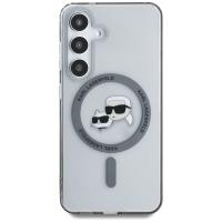 Karl Lagerfeld Button Karl & Choupette Heads Printed Logo MagSafe - Etui Samsung Galaxy S25 (czarny)