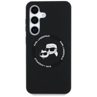 Karl Lagerfeld Silicone Double Heads And Circle MagSafe - Etui Samsung Galaxy S25 (czarny)