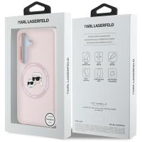 Karl Lagerfeld Silicone Double Heads And Circle MagSafe - Etui Samsung Galaxy S25 (różowy)