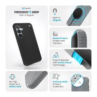 Speck Presidio2 Grip Magnet - Etui Samsung Galaxy S25+ / 24+ MagSafe (Black/Slate Grey/White)