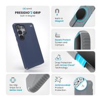 Speck Presidio2 Grip Magnet - Etui Samsung Galaxy S25 Ultra MagSafe (Coastal Blue/Dust Grey/White)