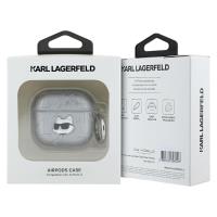 Karl Lagerfeld Monogram Choupette Head - Etui AirPods 4 (srebrny)