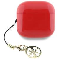 Guess Glossy Effect Printed Classic Logo & Charm - Słuchawki Bluetooth TWS + etui ładujące (czerwony)