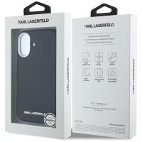 Karl Lagerfeld Saffiano Full Wrapped Elongated Metal Logo MagSafe - Etui do iPhone 16 (czarny)