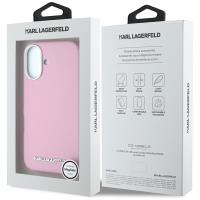 Karl Lagerfeld Saffiano Full Wrapped Elongated Metal Logo MagSafe - Etui do iPhone 16 (różowy)