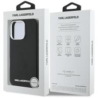 Karl Lagerfeld Saffiano Full Wrapped Elongated Metal Logo MagSafe - Etui do iPhone 16 Pro Max (czarny)