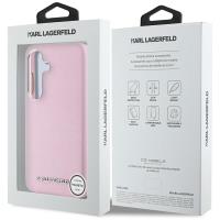 Karl Lagerfeld Saffiano Full Wrapped Elongated Metal Logo MagSafe - Etui do Samsung Galaxy S25 (różowy)