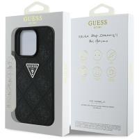 Guess Hot Stamp 4G Pattern Triangle Metal Logo - Etui do iPhone 16 Pro (czarny)