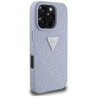 Guess Hot Stamp 4G Pattern Triangle Metal Logo - Etui do iPhone 16 Pro (fioletowy)