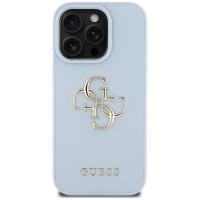 Guess Grained Big 4G Logo Small Classic Logo - Etui do iPhone 16 Pro (niebieski)