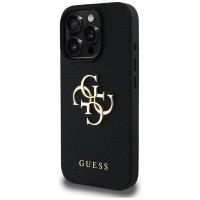 Guess Grained Big 4G Logo Small Classic Logo - Etui do iPhone 16 Pro (czarny)