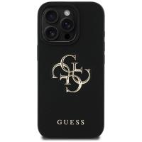 Guess Grained Big 4G Logo Small Classic Logo - Etui do iPhone 16 Pro (czarny)